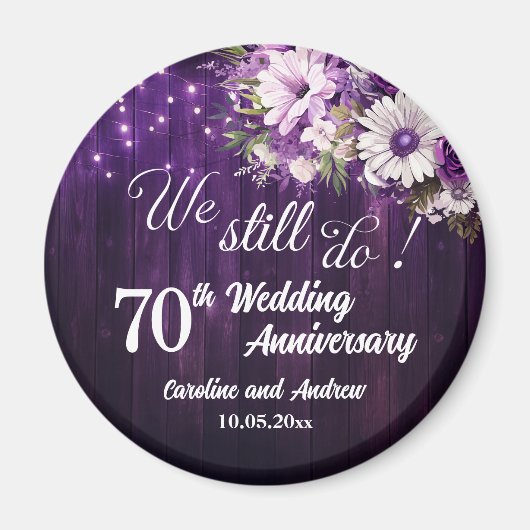 We Still Do 70th Wedding Anniversary String Lights マグネット (正面)