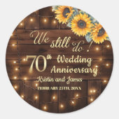 We Still Do 70th Wedding Anniversary String Lights ラウンドシール (正面)