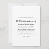 We Still Do 75th Wedding Anniversary Photo 招待状 (裏面)