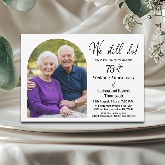 We Still Do 75th Wedding Anniversary Photo 招待状