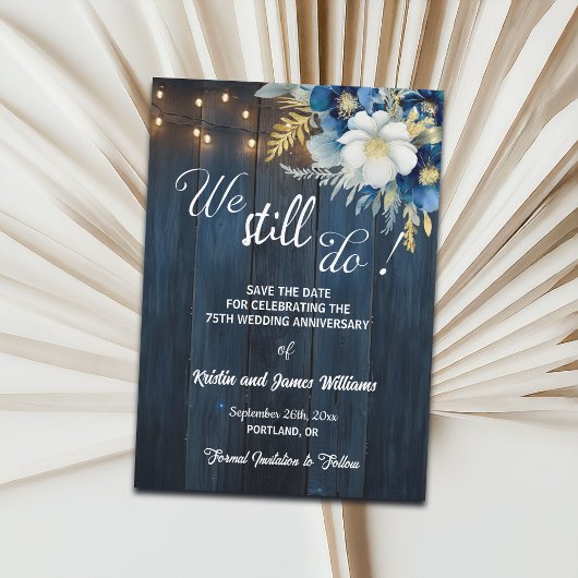 We Still Do 75th Wedding Anniversary String Lights セーブザデート