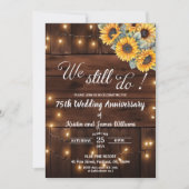 We Still Do 75th Wedding Anniversary String Lights 招待状 (正面)