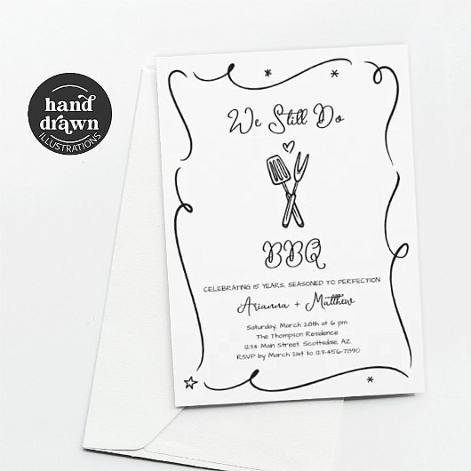 We Still Do BBQ Anniversary Party Invitation 招待状