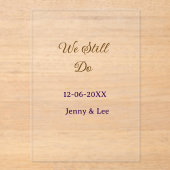 We still do brown pink name date year boho retro s アクリル招待状 (正面)