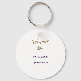 We still do brown pink name date year boho retro s キーホルダー