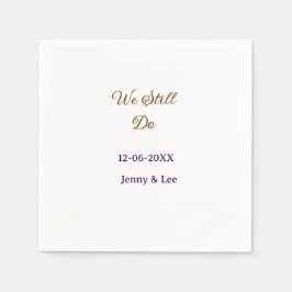 We still do brown pink name date year boho retro s スタンダードカクテルナプキン