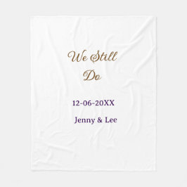 We still do brown pink name date year boho retro s フリースブランケット