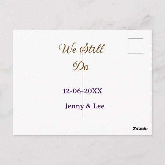 We still do brown pink name date year boho retro s ポストカード (裏面)