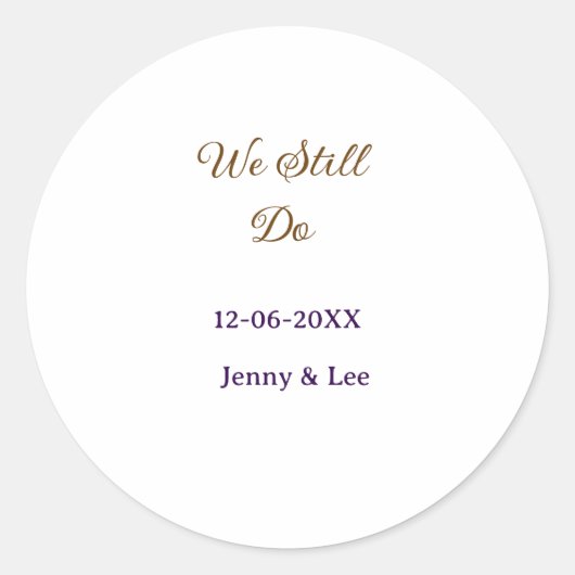 We still do brown pink name date year boho retro s ラウンドシール (正面)