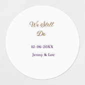 We still do brown pink name date year boho retro s ラベル (デザイン2)