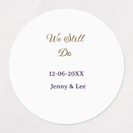 We still do brown pink name date year boho retro s ラベル (デザイン1)