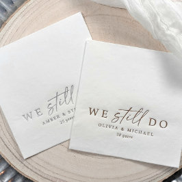 We Still Do Elegant Wedding Anniversary Gold 箔ナプキン