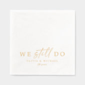 We Still Do Elegant Wedding Anniversary Gold 箔ナプキン (正面)