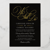 We Still Do Formal Script Anniversary Vow Renewal 箔招待状 (正面)