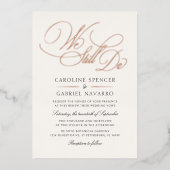 We Still Do Formal Script Anniversary Vow Renewal 箔招待状 (正面)