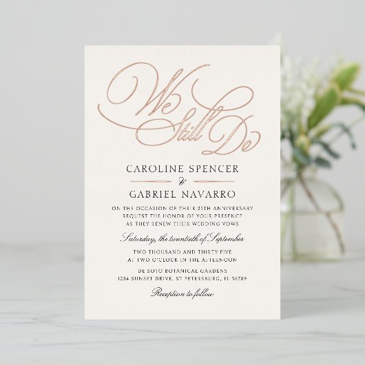 We Still Do Formal Script Anniversary Vow Renewal 箔招待状 (立ち正面)