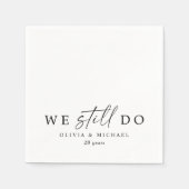 We Still Do Modern Anniversary Black and White スタンダードカクテルナプキン (正面)