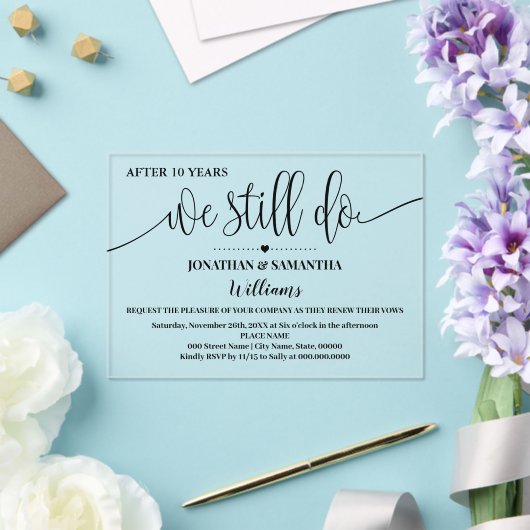 We still do Modern Minimalist Wedding Anniversary アクリル招待状 (インサイチュ (ウェディング))