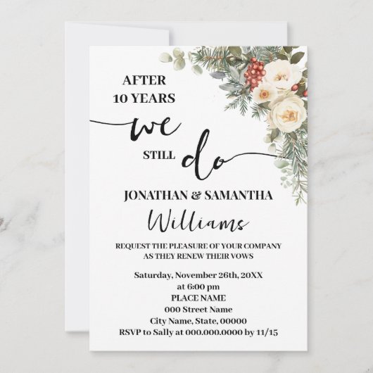 We Still Do Winter Wedding Anniversary 招待状 (正面)