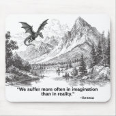 "We Suffer More in Imagination" – Stoic Quote マウスパッド (正面)