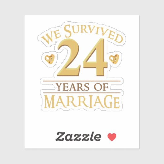 We Survived 24 Years Of Marriage Couple 24th Anniv シール (シート)