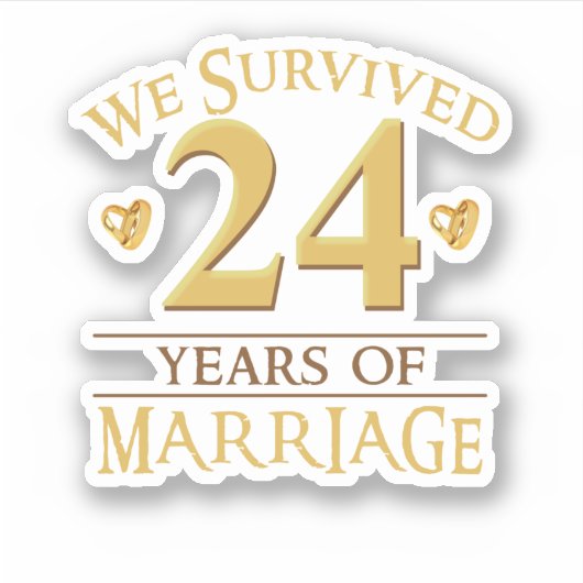 We Survived 24 Years Of Marriage Couple 24th Anniv シール (正面)