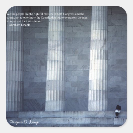 We the People – リンカーン引用文ステッカー スクエアシール (正面)