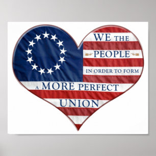 『We The People American Flagハートポスター』 ポスター