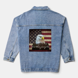 We The People American Flag Bald Eagle  デニムジャケット