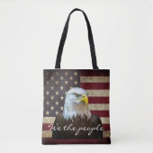 We The People American Flag Bald Eagle  トートバッグ (正面)