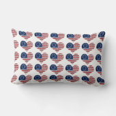 We The People American Flag Heart ランバークッション (裏面)