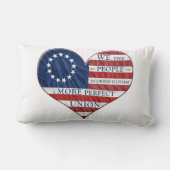 We The People American Flag Heart ランバークッション (裏面)