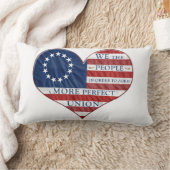 We The People American Flag Heart ランバークッション (ブランケット)