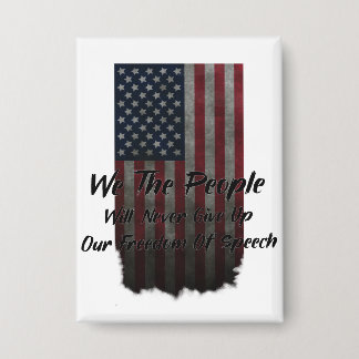 We The People American Flag USA Freedom of Speech  缶バッジ