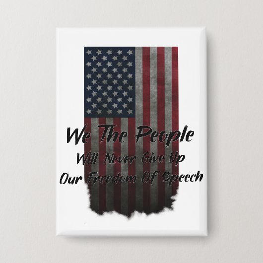 We The People American Flag USA Freedom of Speech  缶バッジ (正面)