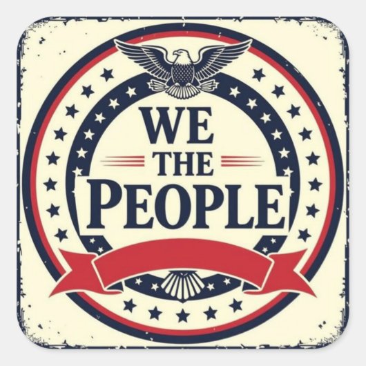 We the people classic American emblem  スクエアシール (正面)