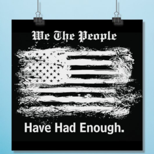 We The People Distressed Flag ポスター