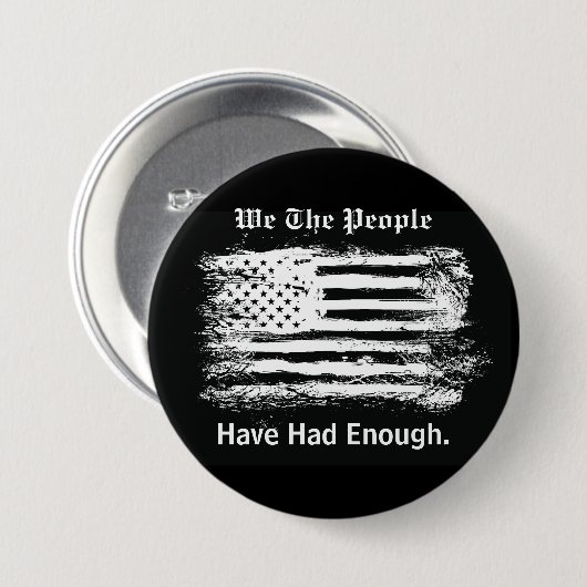 We The People Distressed Flag 缶バッジ (正面&裏面)