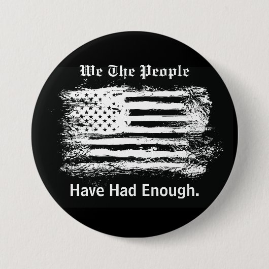 We The People Distressed Flag 缶バッジ (正面)