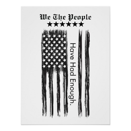 We The People Distressed Flag Vertical ポスター (正面)