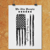 We The People Distressed Flag Vertical ポスター
