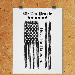 We The People Distressed Flag Vertical ポスター