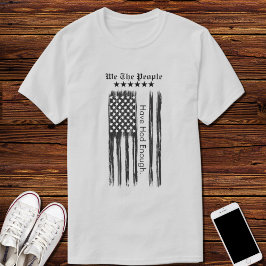 We The People Distressed Flag Vertical Tシャツ