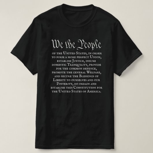 We the People Full Constitution Preamble Tシャツ (デザイン正面)