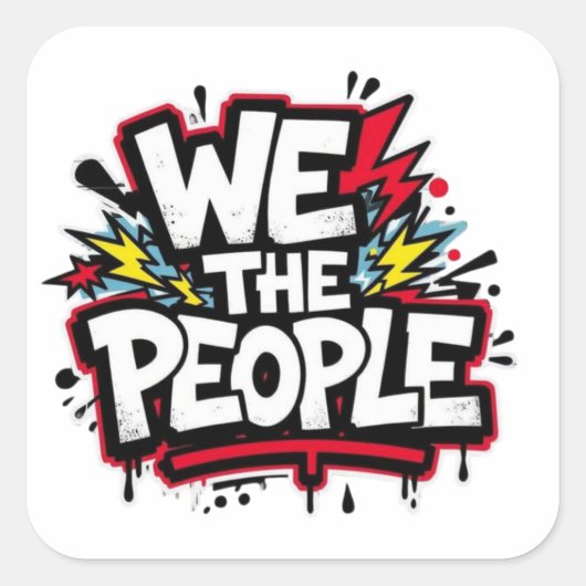 We the people graffiti bold streetwear スクエアシール (正面)