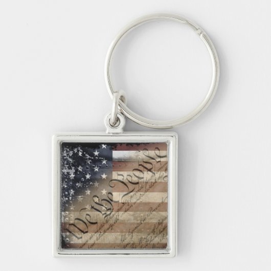 We The People Industrial American Flag Keychain キーホルダー (正面)