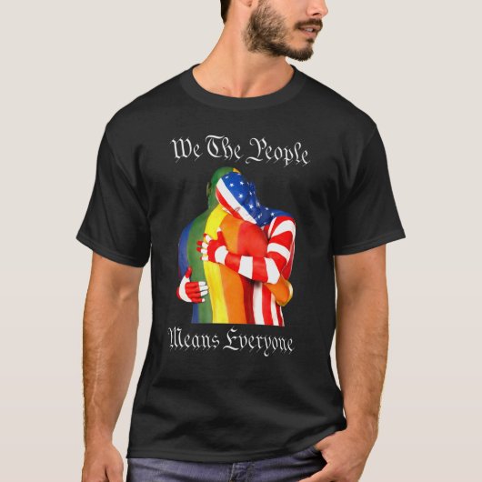 We The People Means Everyone American Lgbt Flag Ga Tシャツ (正面)