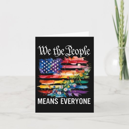 We The People Means Everyone Rainbow Lgbt Gay Lesb カード (正面)