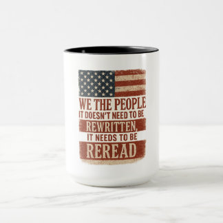 We the People Reread Flag Quote マグカップ