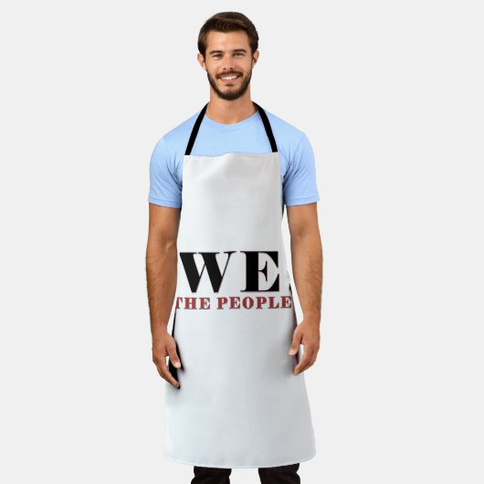 We The People Typography Apron | Patriotic エプロン (着用した状態)